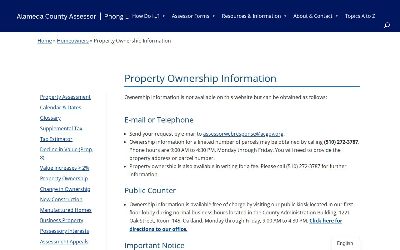 Union City people search Alameda County owner access notice