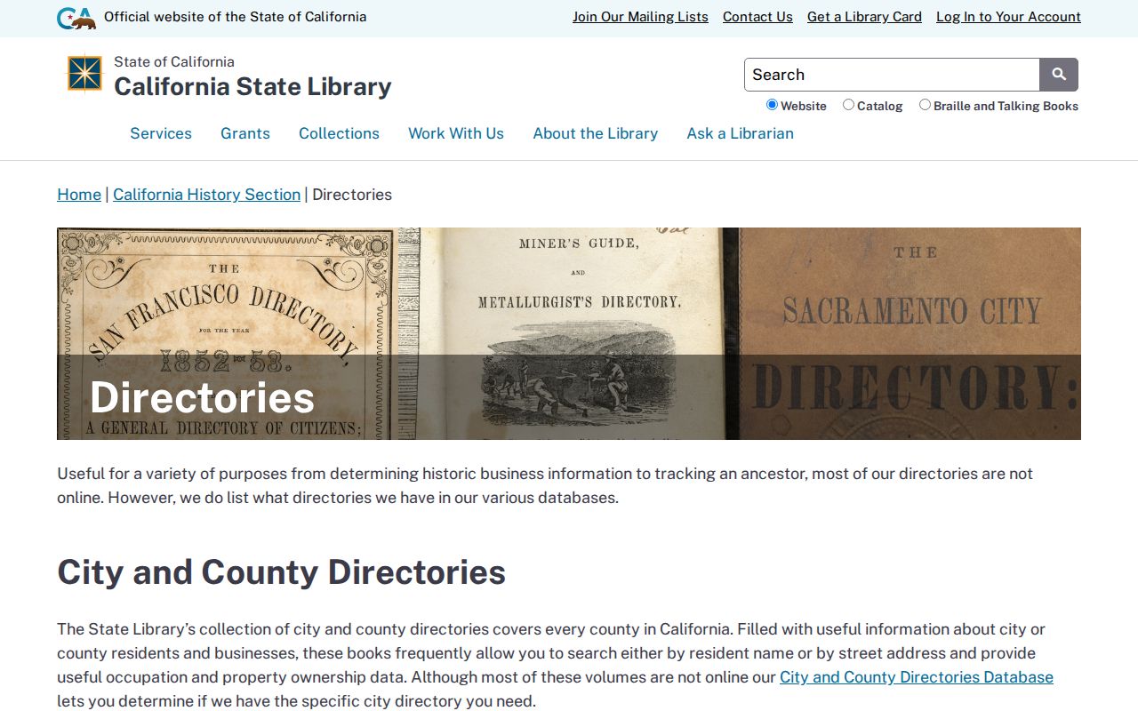 Union City people directories California State Library historical collection